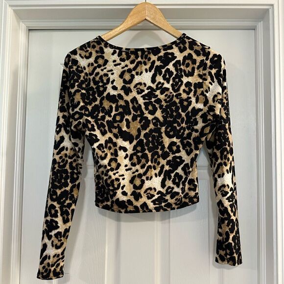 GAZE long Sleeve leopard print top pattern size small - Picture 2 of 4
